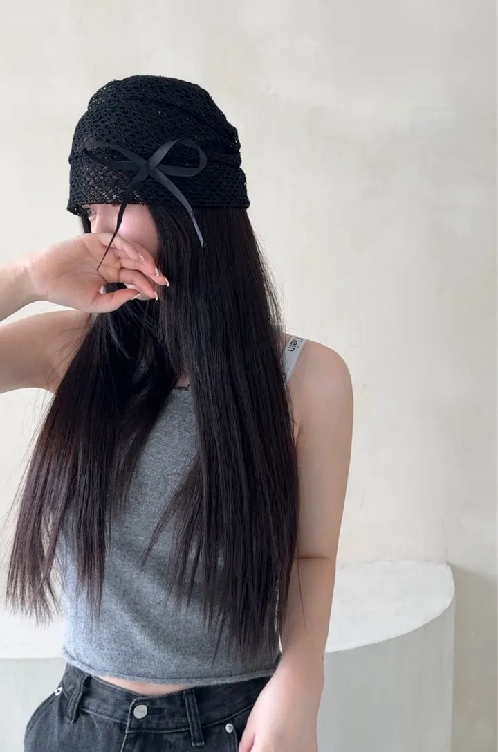 [당일✨강력추천✨] 리본 시스루 비니 2color 상세 이미지 6