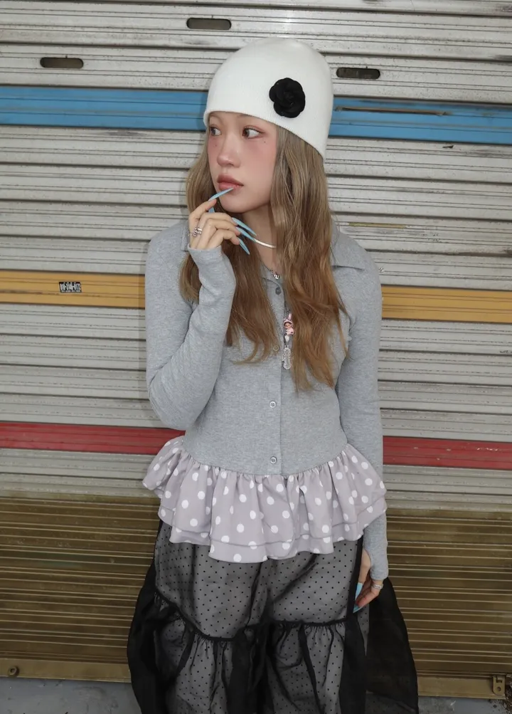 🖤 FLOWER B&W BEANIE 플라워 비니 (2 colors) 상세 이미지 2