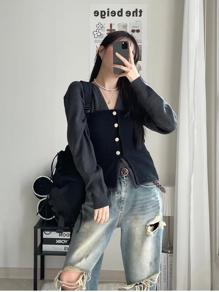 원가파괴❤️‍🔥최저가[고퀄리티/봄신상/실물보장]시엘울가디건 루즈핏 브이넥 긴팔 울가디건 봄 포근 루즈 기본 데일리 베이직 출근룩 기본템 봄가디건 상세 이미지 26