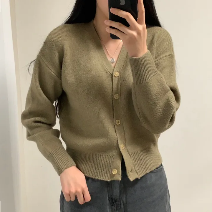 [7컬러/도톰해요!] 촘촘한 짜임의 데일리 브이넥 니트 가디건 상세 이미지 36