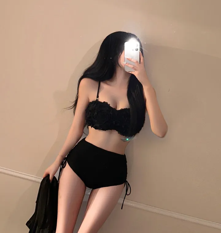 [최저가!!/리얼핏보장/셔츠set] 셔링 뱃살커버 하이웨스트 리본 커버업 웨딩 꽃 크롭 나시 탑 시스루 롱 셔츠 가디건 세트 3pcs 휴양지룩 비키니 모노키니 수영복 해외여행 상세 이미지 13