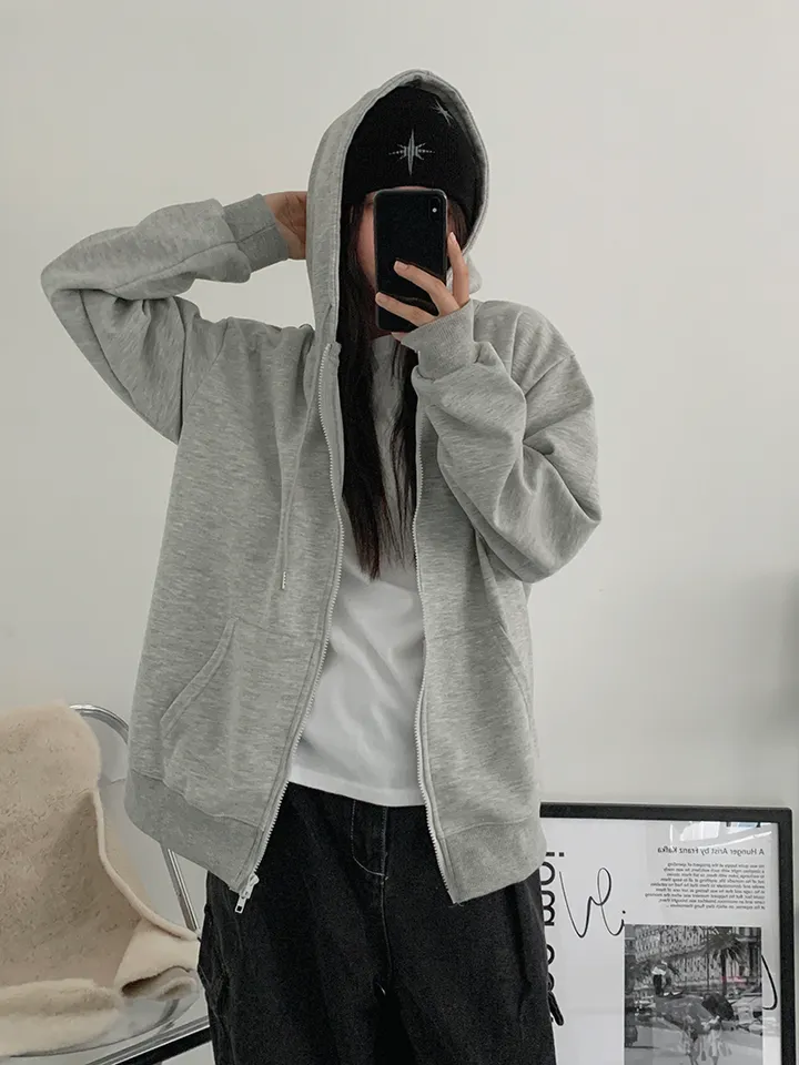 [UNISEX🖤/2사이즈선택(추가금x) 교복템,퀄보장🖤 투웨이집업 오버핏 기본 데일리 후드집업 남녀공용 커플템] 올데이투웨이후드집업 상세 이미지 32