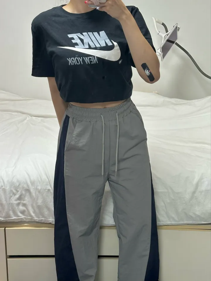 🌪Smoke 사선 팬츠 / 스우파 배색 얼룩말 바다 블랙 스트링 청 카고팬츠 와이드팬츠 힙 스트릿 유니크 빈티지 y2k 힙합 댄스 댄서 무대의상 공연의상 카고바지 포켓 데님팬츠 상세 이미지 27