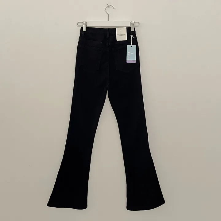[S~2XL] 착붙핏🖤 체형보정 블랙 코튼 슬림 부츠컷 롱팬츠 키큰녀 키작녀 빅사이즈 상세 이미지 13