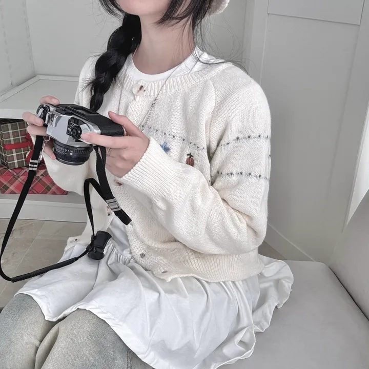 주문폭주🔥 [러블리~🧸/도토리🌰] 빈티지 자수 꽈배기 케이블 가디건 봄 가을 겨울 니트 상세 이미지 12