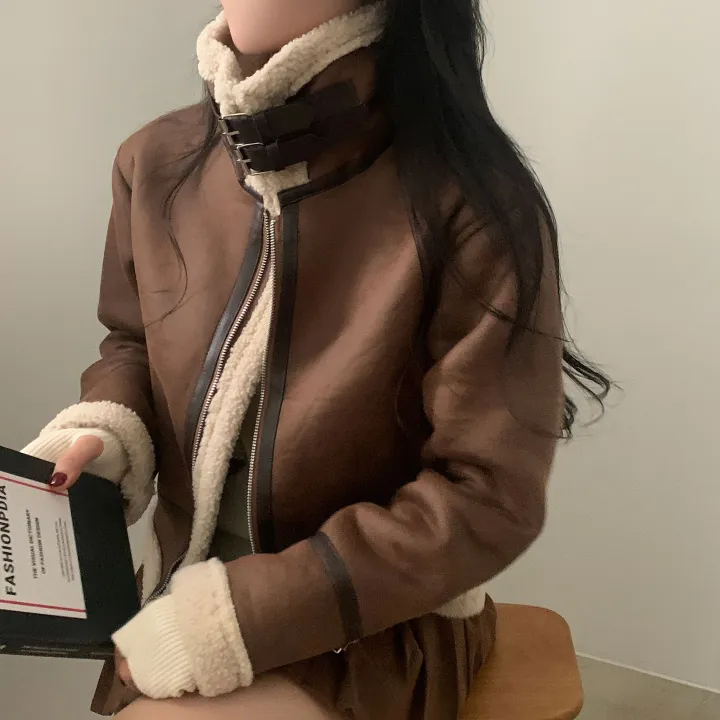 [이번주최저가!/🤎루즈핏] 샌드 양털 하이넥 크롭 무스탕 숏자켓 - 2color 상세 이미지 14