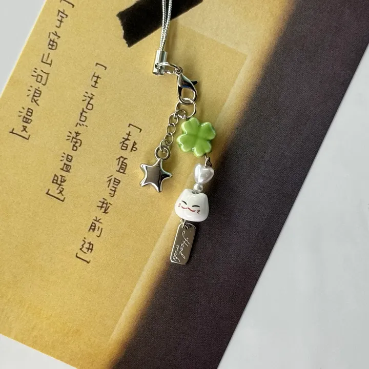 🚀당일출고🚀행운고양이키링 비즈키링 핸드메이드 가방 버즈 에어팟 키링 핸드폰고리 스마트폰 열쇠고리 핸드폰스트랩 핸드폰줄 핸드폰 상세 이미지 2