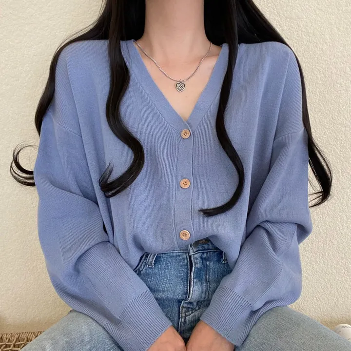 [12컬러/루즈핏] 복숭아 브이넥 단추 긴팔 가디건 상세 이미지 24