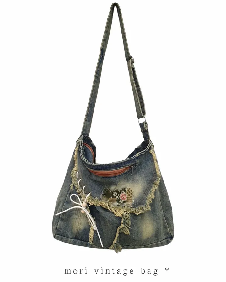 [한정수량/오무트단독] bohemian mori denim bag 상세 이미지 1
