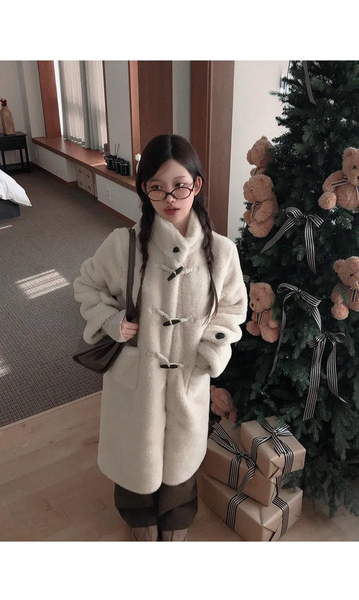🚀당일발송/시즌오프30%🚀 [단독/진짜귀여움,,🐻🤎] 테디 포켓 양털 뽀글이 떡볶이롱코트 뽀글이롱코트 겨울롱코트 겨울코트 겨울아우터 겨울옷 겨울신상 상세 이미지 5
