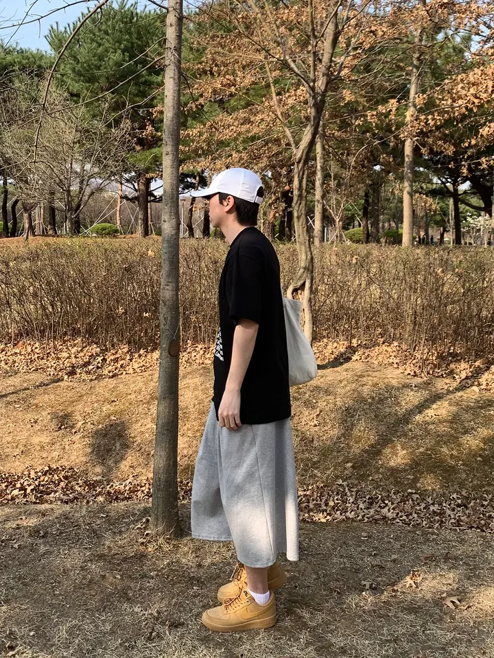 7부 투턱 버뮤다팬츠 와이드 트레이닝 통 바지 빅사이즈 5color 벌룬 반바지 상세 이미지 31