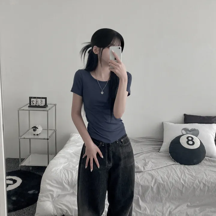 daily slim-fit short sleeve t [ 기본핏 라운드 슬림핏 스탠다드 숏 반팔 티셔츠 ] 상세 이미지 9