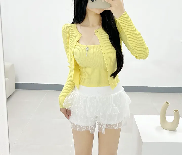 고퀄⚜️[쫀쫀핏 SET]루미 나시 가디건세트 골지 쿨니트 봄 여름 가을 겨울 상세 이미지 30