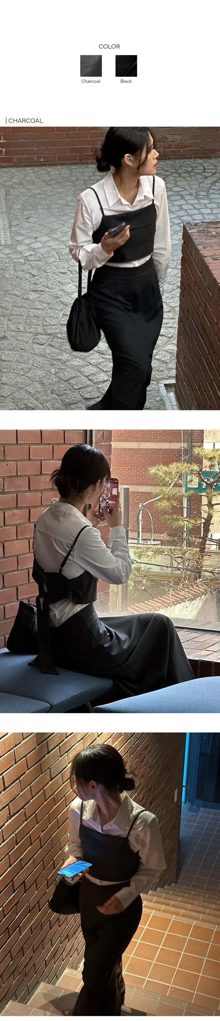 하객시즌빅세일!🍀[여름 하객룩🍀분위기템/세트상품]레이어드 트임끈 원피스 세인 뷔스티에 랩 투피스 상세 이미지 1