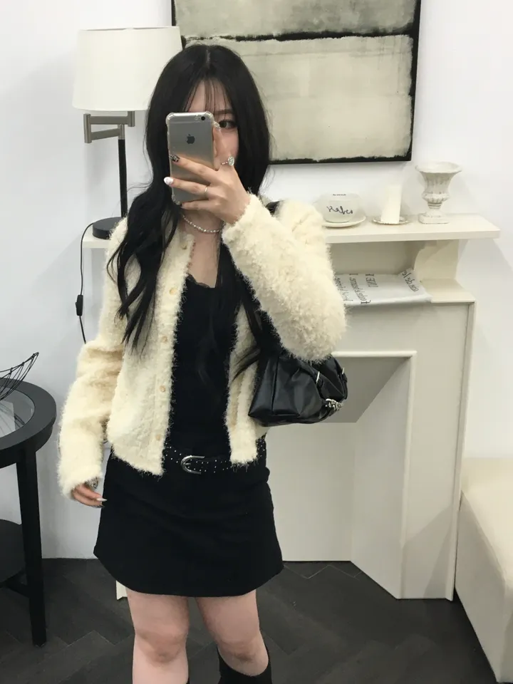[최저가 할인중%🌼]스노우 퍼 가디건 3color 상세 이미지 4