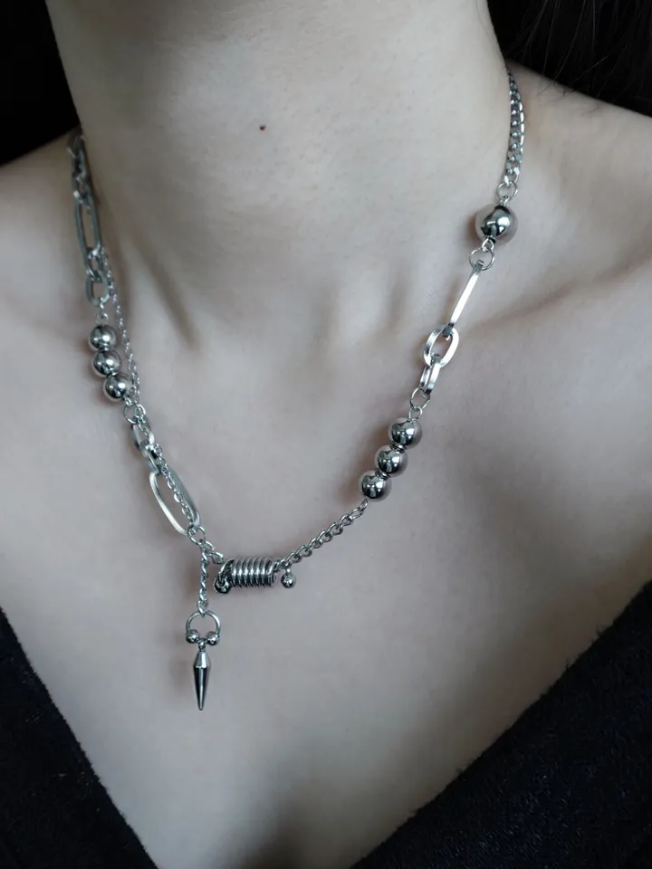 [써지컬] pierce drop necklace | 피어싱 볼 드롭 목걸이 상세 이미지 8