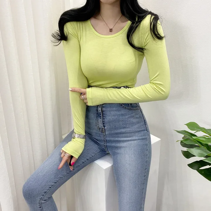 🚀당일발송🚀[묶음할인/10컬러] 봄 가을 말랑 유넥 긴팔 티셔츠 이너티 상세 이미지 22