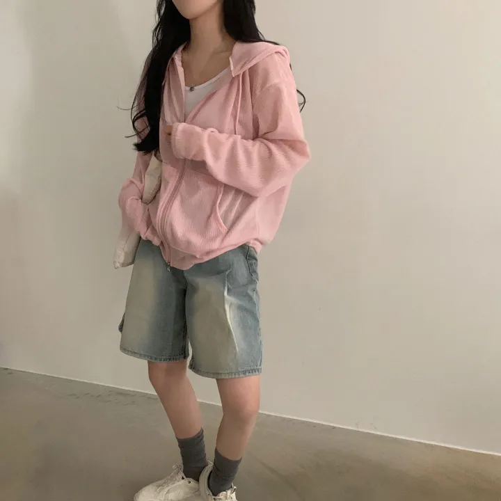 [여름아우터!/은은한비침] 한여름까지 필요한 투웨이 시스루 니트 후드집업,점퍼 - 5color 상세 이미지 16