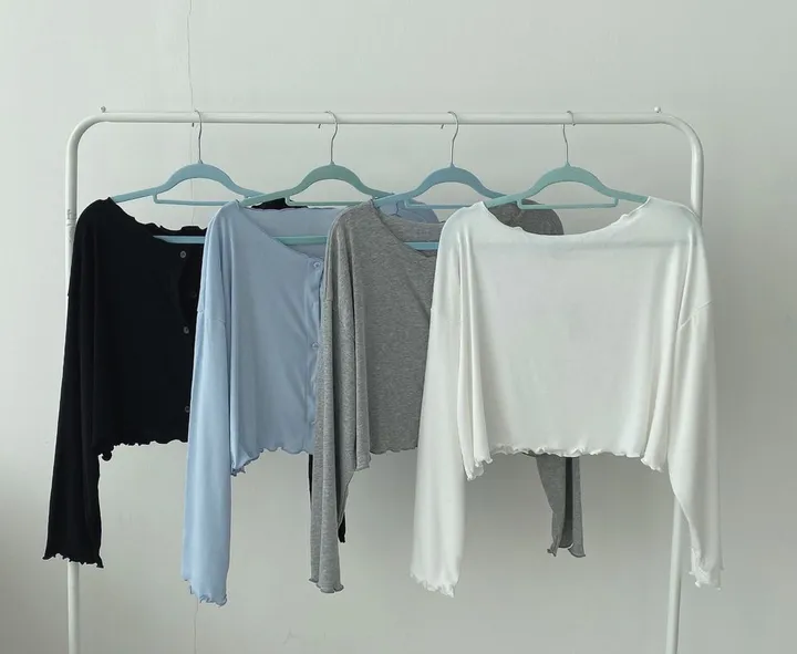 [소재굿!] 여리하게 크롭 물결 나시 가디건 세트 4color 상세 이미지 21