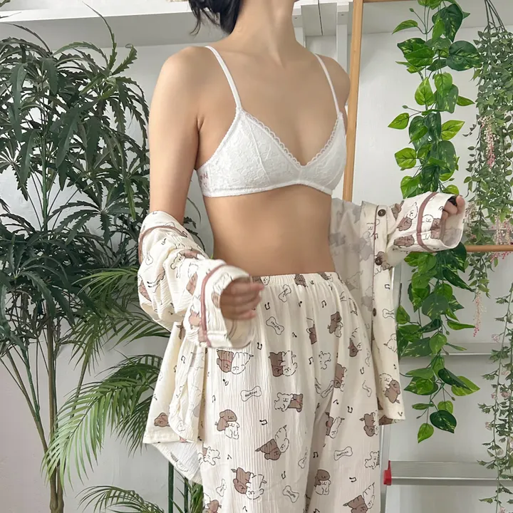 [당일출고/A컵추천] 3컬러 사랑스러운 데일리 레이스 노와이어 편한 속옷 브라 상세 이미지 18