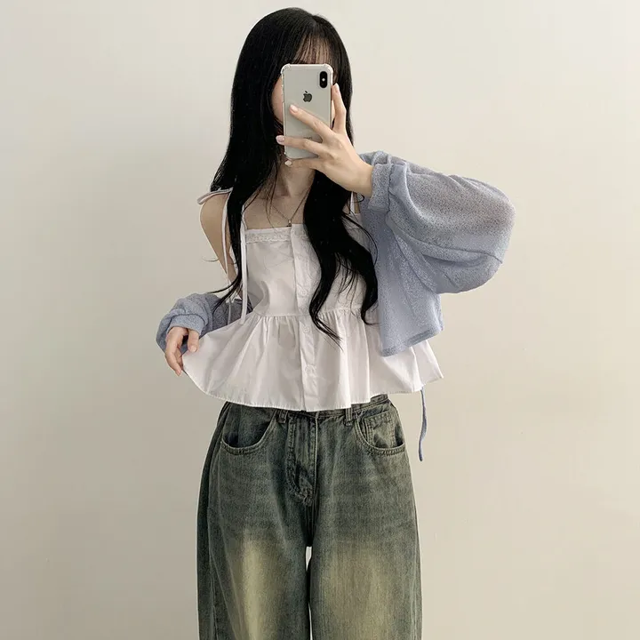 [안입은듯시~원!] 아이스쿨 아방핏 리본 크롭 볼레로 여름가디건 상세 이미지 15