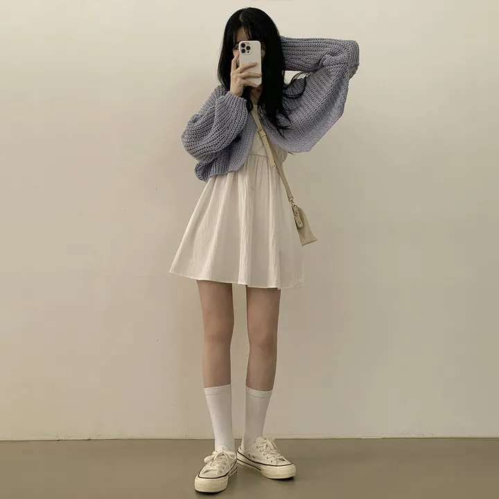 [고퀄!살탐방지] 왕박시 린넨 부클 여름니트 벌룬 크롭가디건 상세 이미지 17