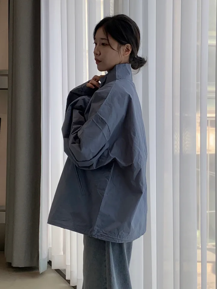 [트렌치 바람막이🤍/아우터맛집!] 트렌치바람막이 야상 하이넥 바람막이 숏트렌치 간절기아우터 데일리룩 숏야상 봄 자켓 오버핏자켓 상세 이미지 70
