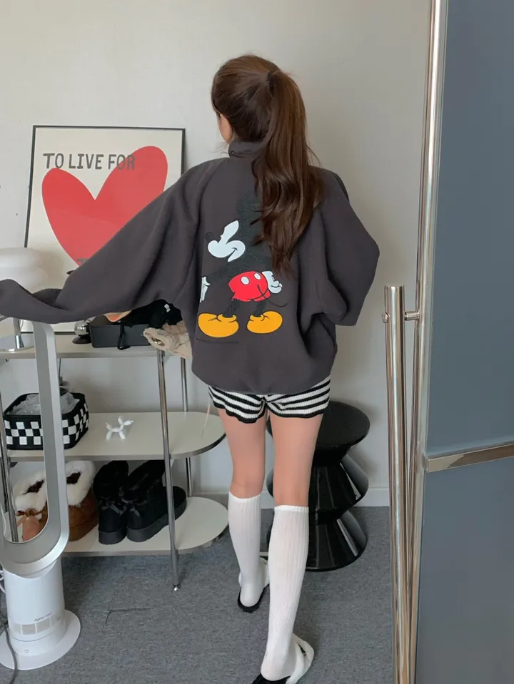 [🌠디즈니정품💭/남녀공용❤️/도링룩단독🤸] 미키 후리스 점퍼 미키마우스 캐릭터 뽀글이 집업 잠바 겨울 아우터 (3color) 상세 이미지 47
