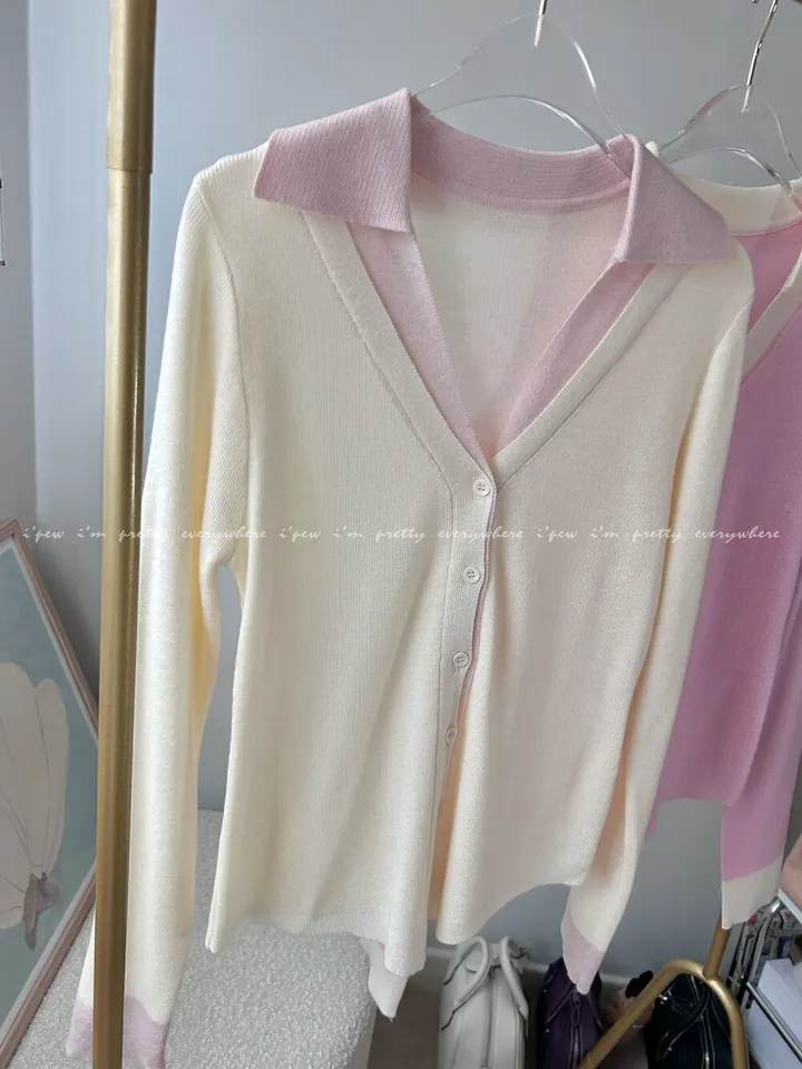 (강추)브리에 카라 배색 니트 가디건 -3color / 맨투맨 후드 집업 청바지 데님 원피스 3부팬츠 반바지 상세 이미지 46