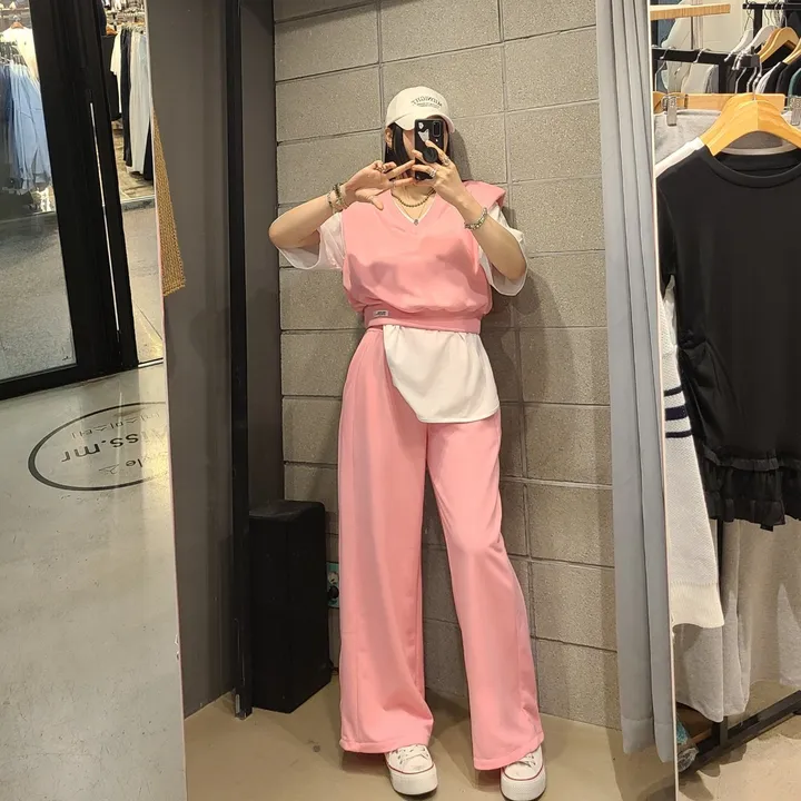 패드 브이넥조끼 와이드 세트 상세 이미지 8