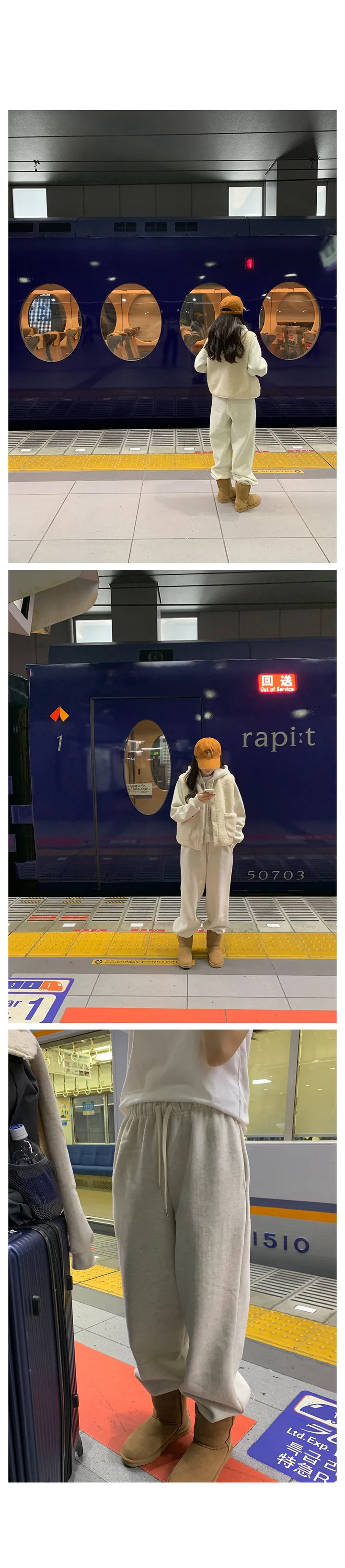 [RE:MOMENT/아이보리 당일발송] made. 포그 후리스 베스트 상세 이미지 9