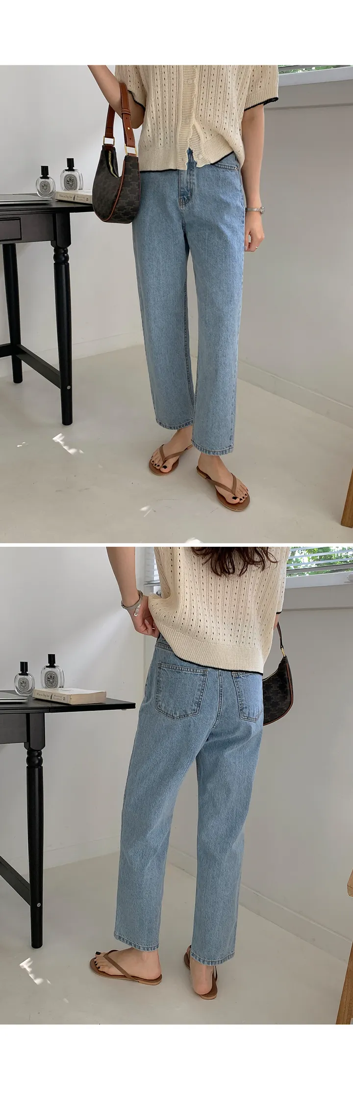 [6천장돌파] 델라본 배색 카라 스카시 반팔 니트 가디건 상세 이미지 19