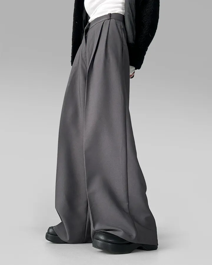 [~3XL/2기장] 르네상스 모더니즘 더블 핀턱 통 와이드 루즈핏 슬랙스 긴바지 롱팬츠 상세 이미지 21