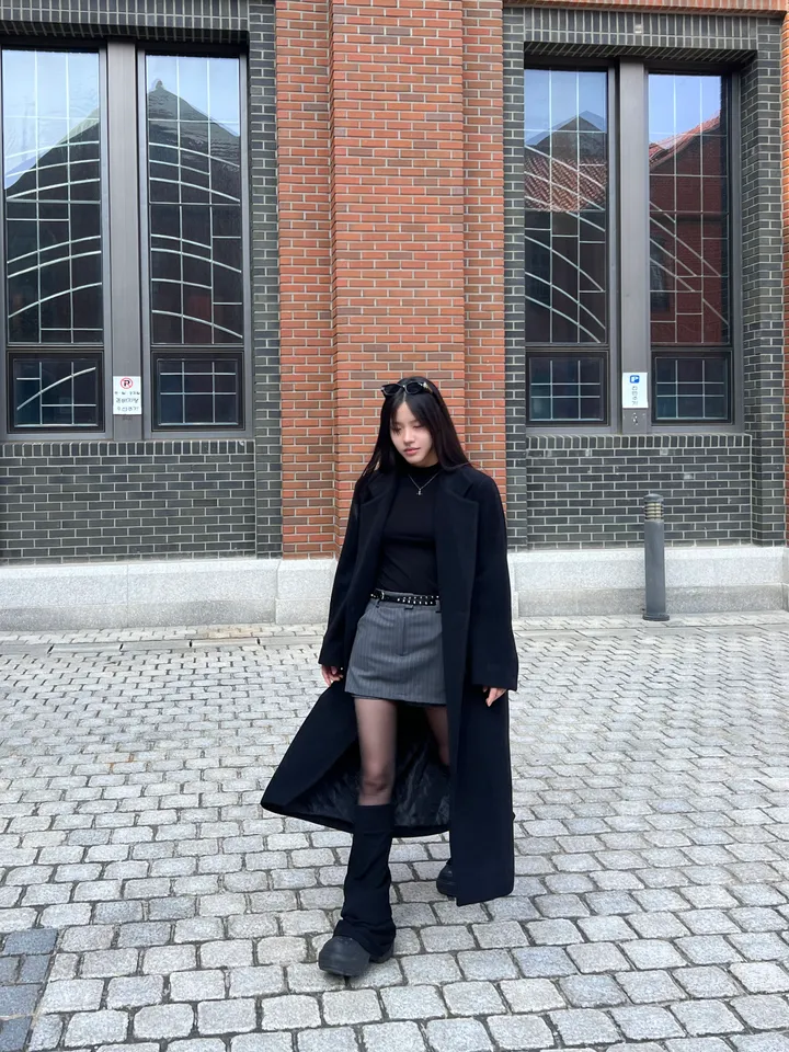 [울함유고퀄🖤] 엘리 울 더블 버튼 뒤트임 누빔 겨울 롱 코트 상세 이미지 3