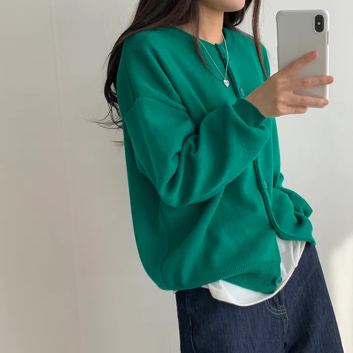 [ 데일리/무려~12컬러 ] 가을 겨울 포포 도톰 라운드 가디건 상세 이미지 68