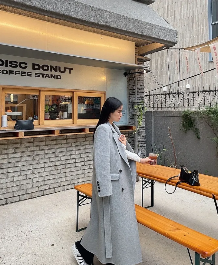 (퀄팅패딩내피안감/탈부착가능) 고급스러운 텍스처 더블 버튼 테인 핸드메이드 울 롱 코트 상세 이미지 26