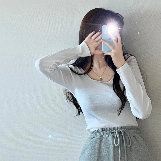 (4color/소장필수)기본 스퀘어넥 긴팔 -t 상세 이미지 26