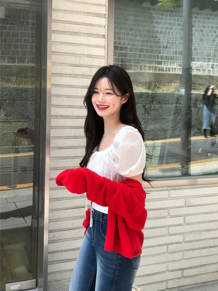 [살안타템/여름까지-] 애플 린넨 브이넥 가디건 (10color) 상세 이미지 16