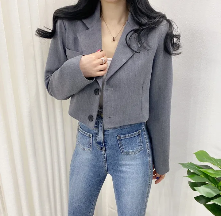 🚀당일발송🚀 [하객룩/세트할인] 봄 가을 프롬 크롭 자켓 와이드 팬츠 슈트 세트 상세 이미지 20