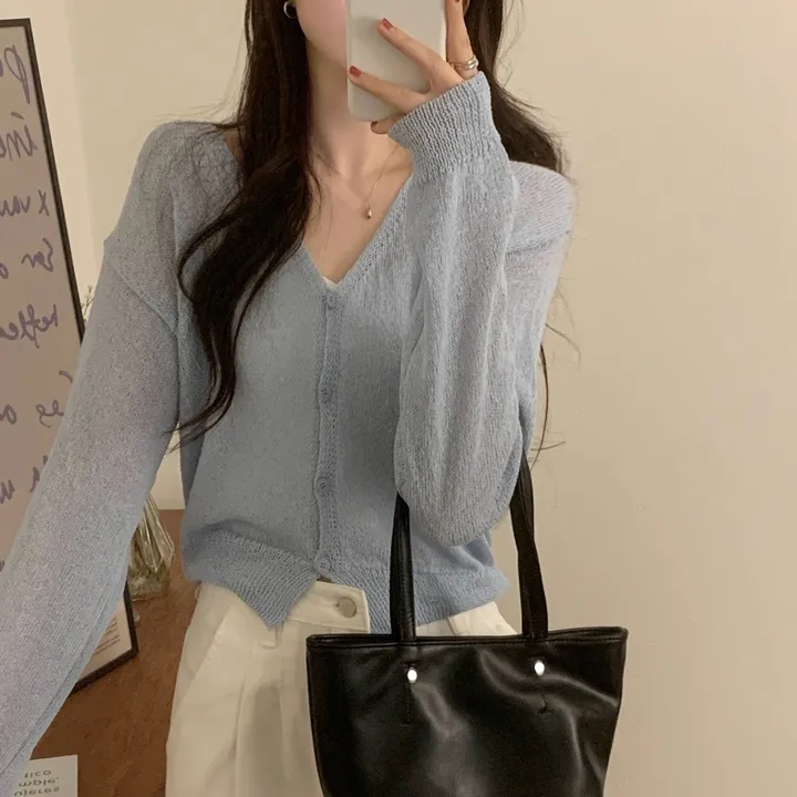 [여름까지] 소브 파스텔 V 크롭 가디건(5color) 상세 이미지 4
