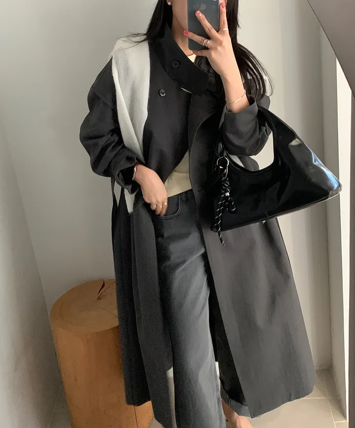 쇼룸 루프백 더블 트렌치 코트 상세 이미지 30