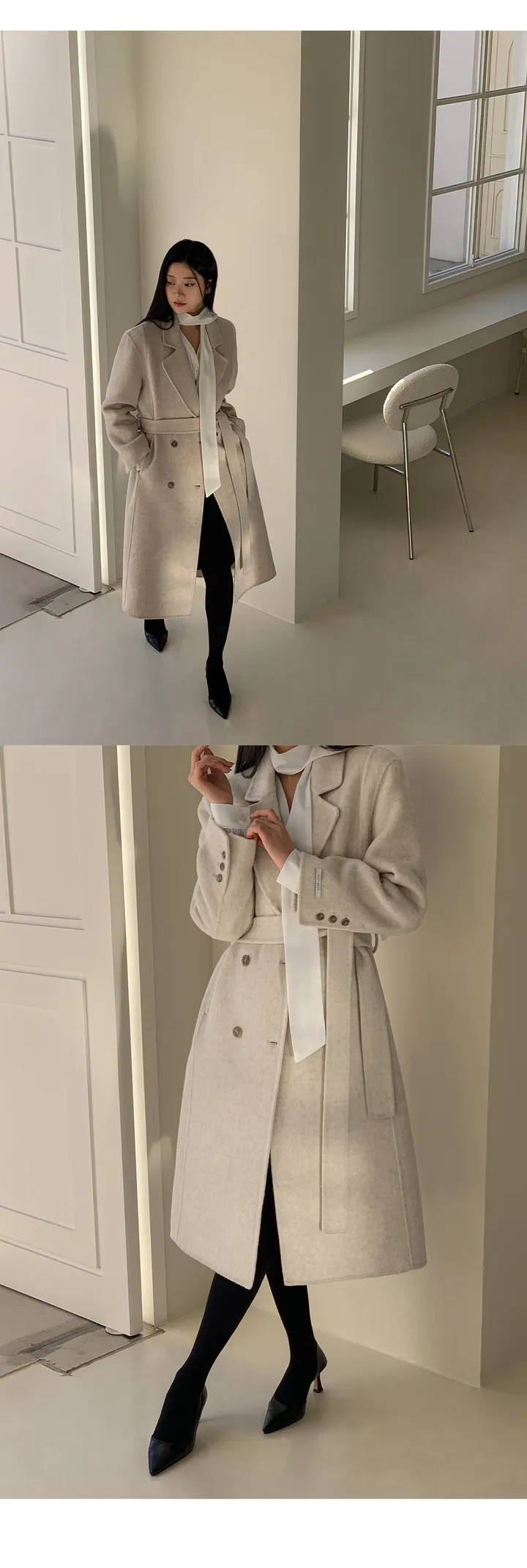 [자체제작/1만장돌파!/S-L] 브랜던 프리미엄 더블 울 핸드메이드 롱 코트 상세 이미지 100