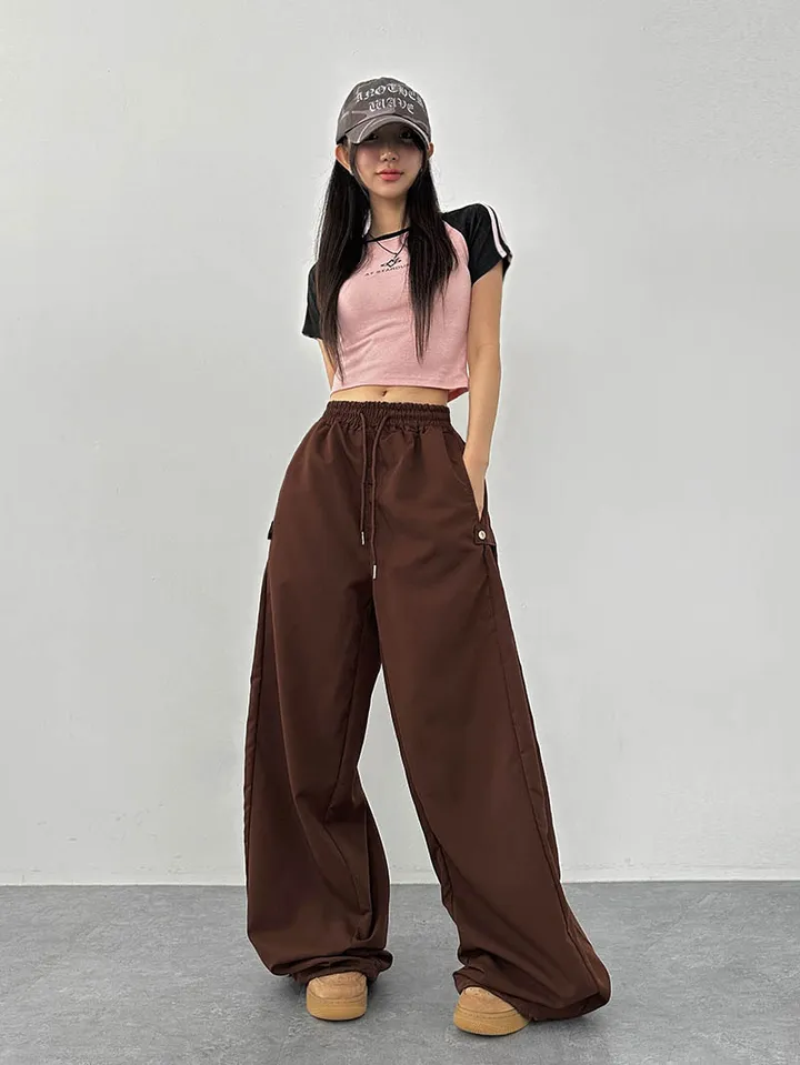 [사이드스냅🖤벌룬핏/나일론 2way스트링조절 비죠버튼 와이드팬츠] 비죠버튼벌룬와이드팬츠 상세 이미지 33