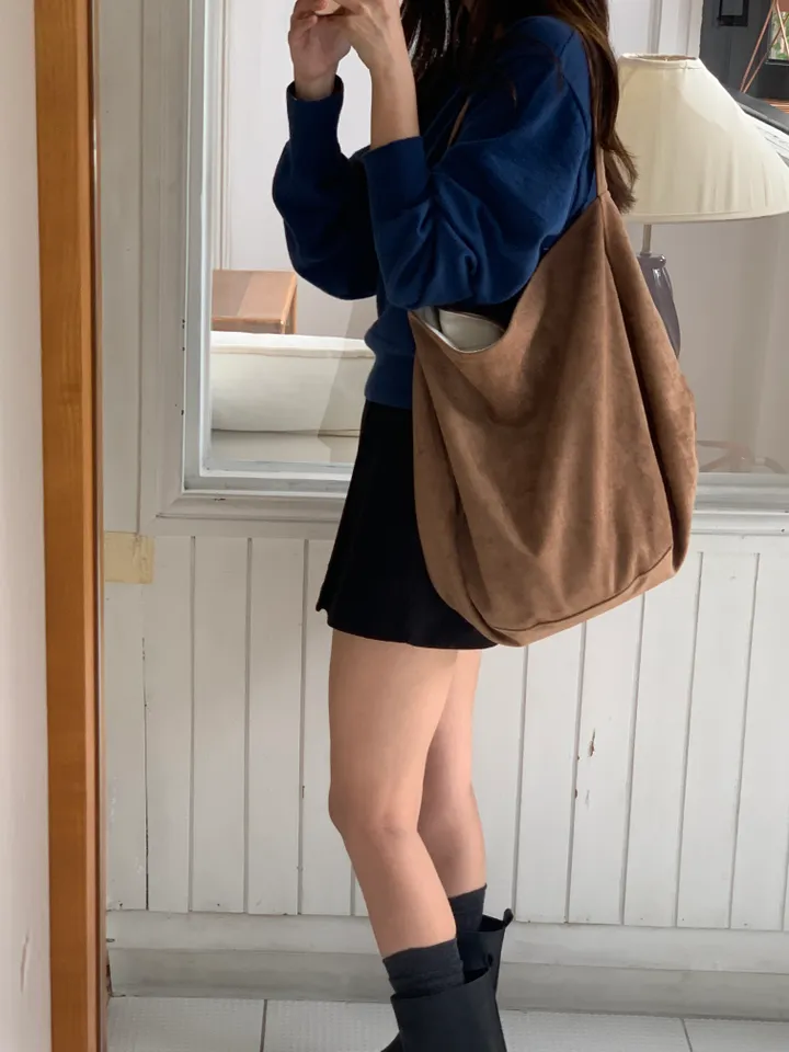 스웨이드 빅 에코 숄더백 (3color) 상세 이미지 9