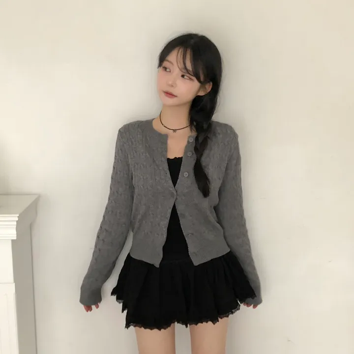 [NEW봄신상✨]데일리 라운드넥 베이직 기본 꽈배기 가디건 긴팔 9color 상세 이미지 47