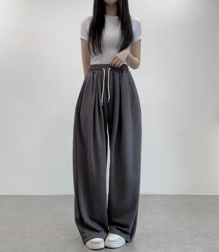 [기장선택/사계절팬츠] 루크 더블 핀턱 와이드 밴딩 롱팬츠 트레이닝 팬츠 4color 상세 이미지 18