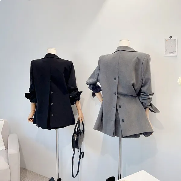 💙당일발송💙*자체제작* 뒷태여신 테일러드카라 대디자켓 버튼자켓 단추자켓 백트임 백버튼 뒷트임 오버핏자켓 슬림자켓 무지자켓 긴팔자켓 하프자켓 숏자켓 롱자켓 봄자켓 봄아우터 하객룩 상세 이미지 48