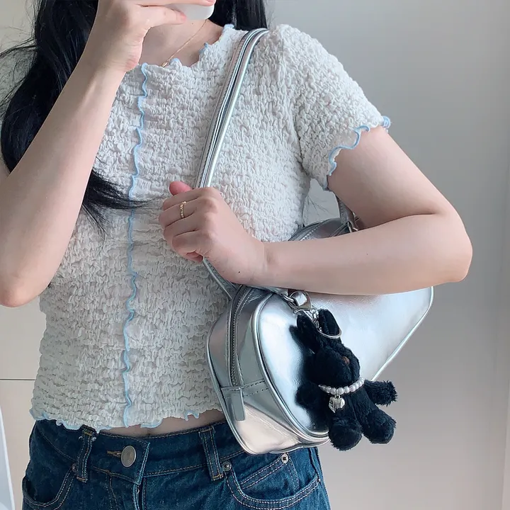 [최저가/빠른배송🚀] 실버백 볼링백 여름가방 데이트룩 여행룩 여행가방 볼링백 BOL 상세 이미지 9