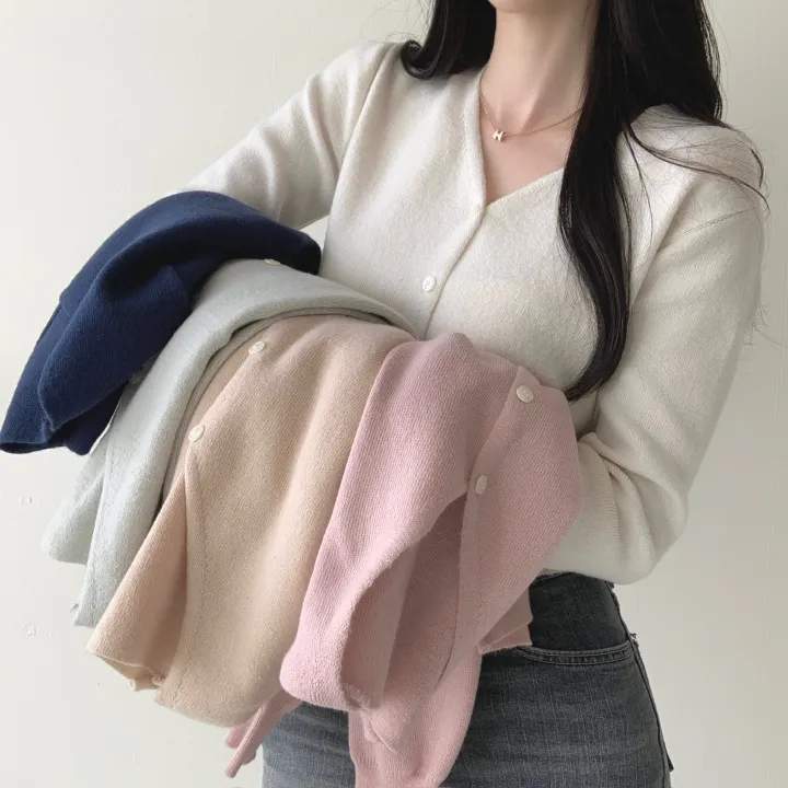 [허리잘록/예쁜핏🤍!] 스노이 브이넥 니트가디건 - 5color 상세 이미지 18