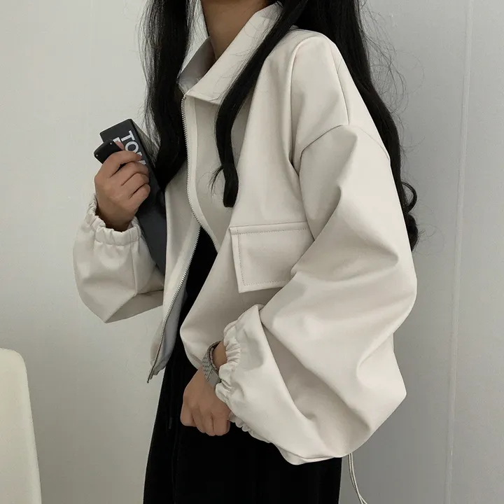 [ 봄신상 ]루즈핏 투웨이 레자 숏점퍼 상세 이미지 57